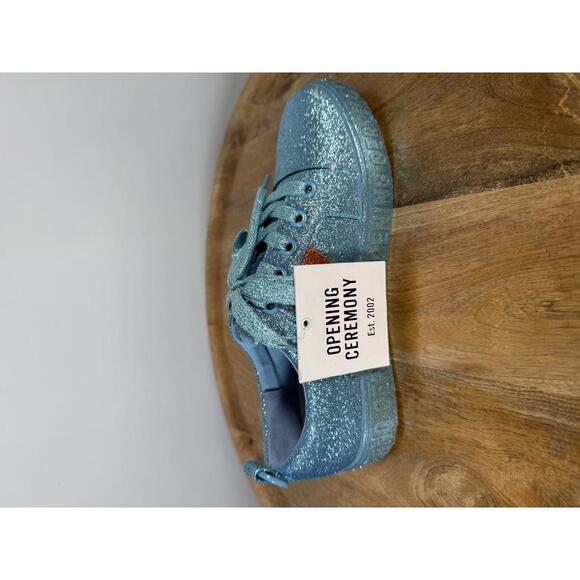 NWB OPENING CEREMONY La Cienega Glitter Lace Up Platform Sneakers Size 5 - Picture 2 of 13